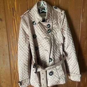 XS Burberry Brit Quilted Jacket With Belt, Gold Hardware. Excellent Condition.